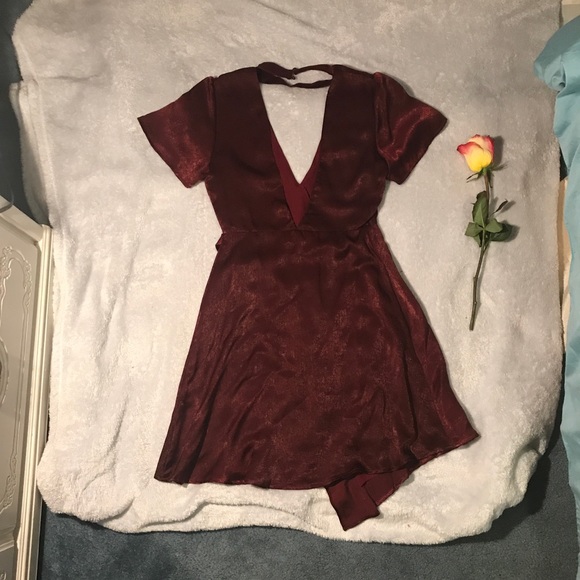 Red Wine Choker Dress - Picture 2 of 4